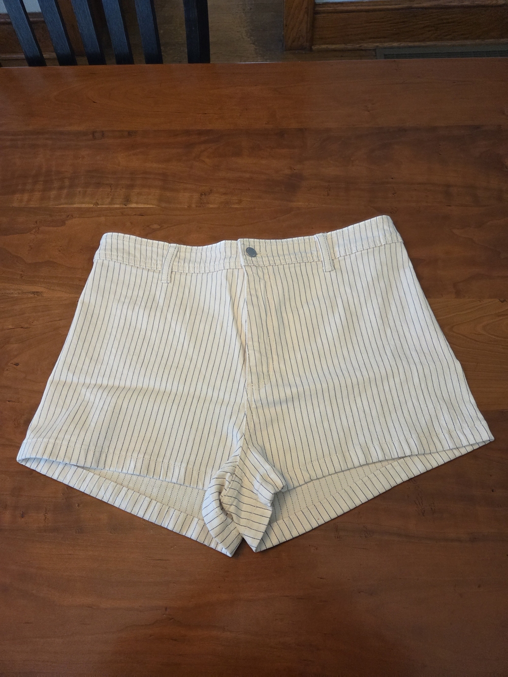 Universal Thread Cream High-Waist Pinstripe Shorts